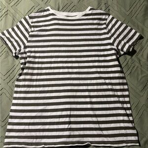 Classic Kids White and Olive Stripe Short Sleeve Tee